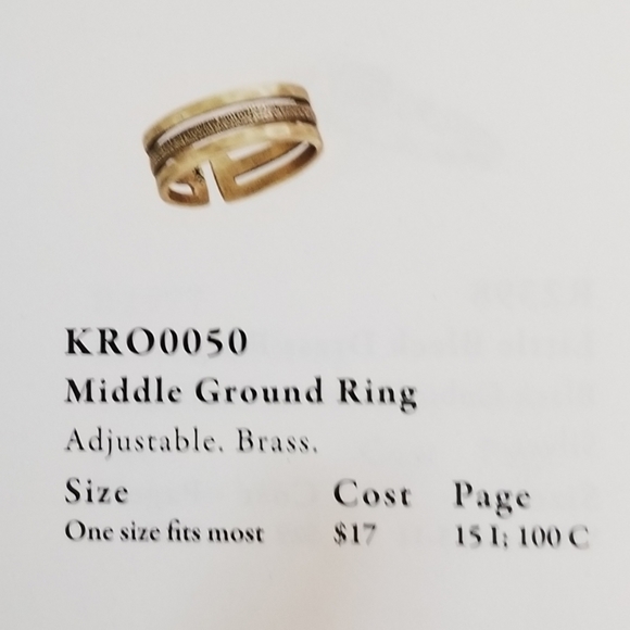 Middle Ground adjustable brass ring by K&R - Picture 1 of 1